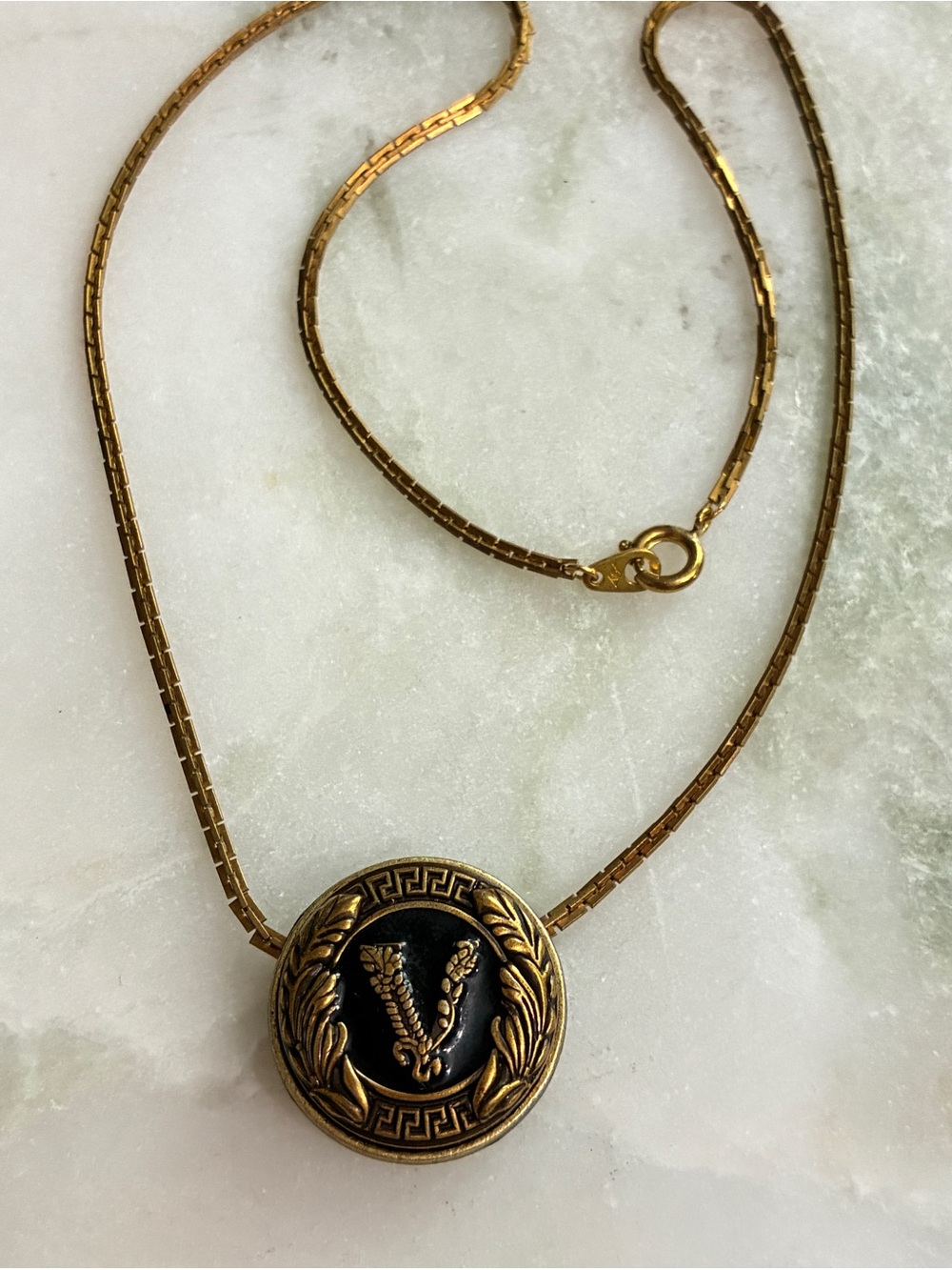Versace Button Necklace Upcycled